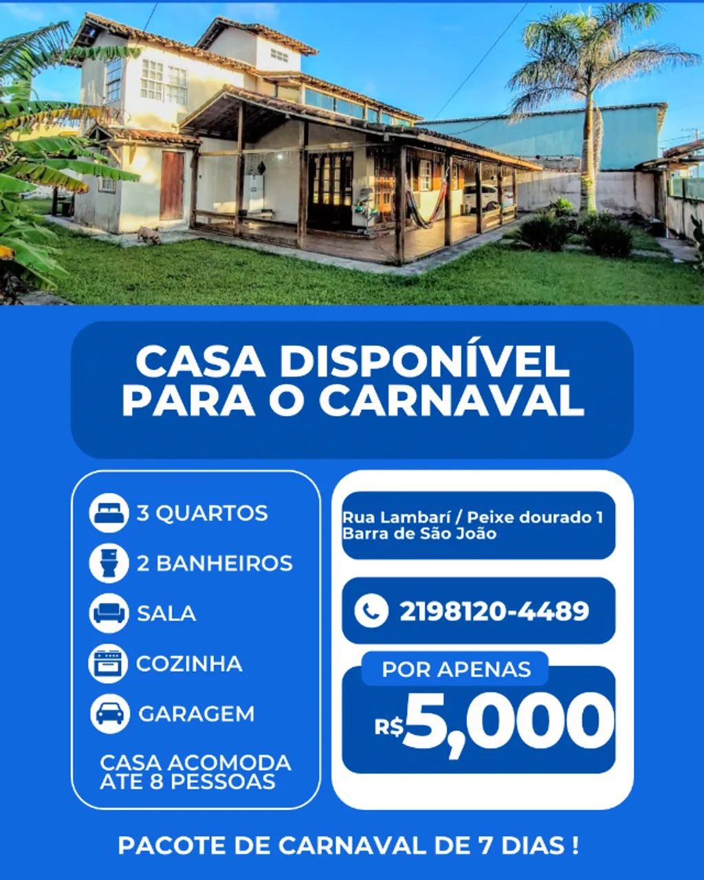 Casa em Barra de São João temporada 