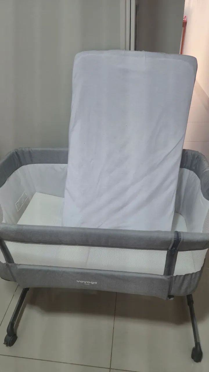 Berço Portátil Co-bed Link Cinza Mescla - Voyage - Foto 3