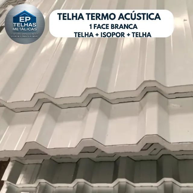 TELHA SANDUÍCHE 1 FACE BRANCA