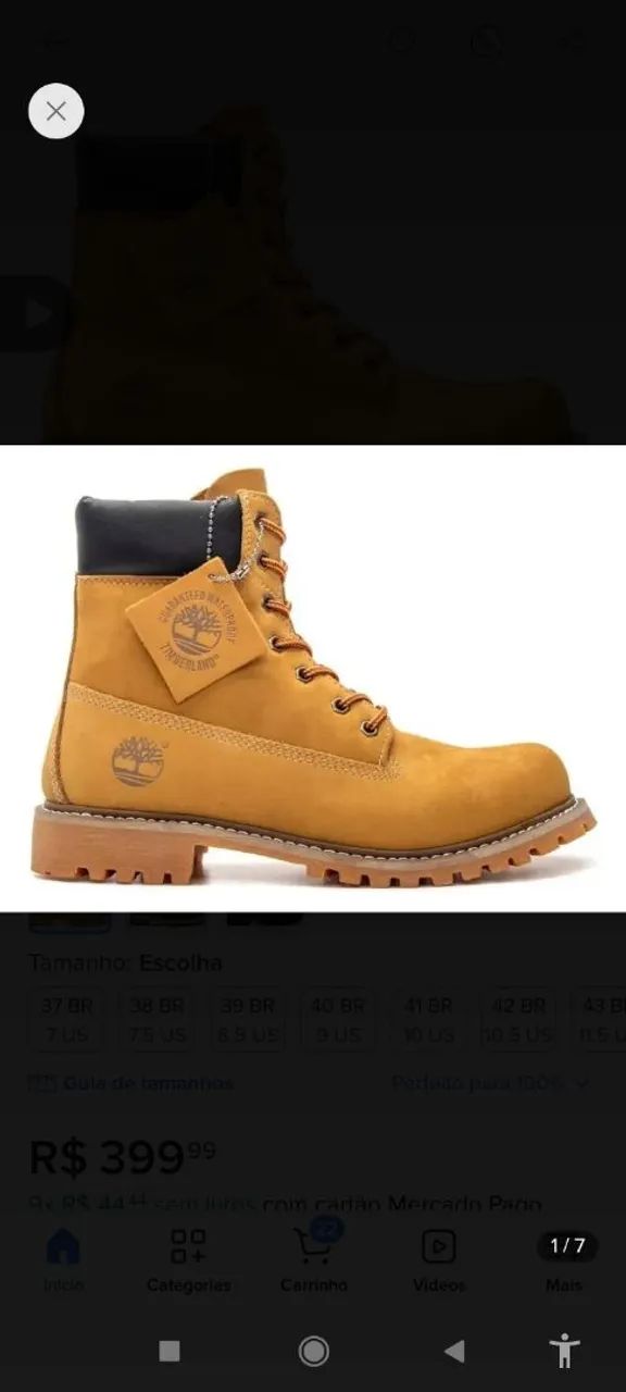 Calçado bota Timberland masculino  - Foto 4