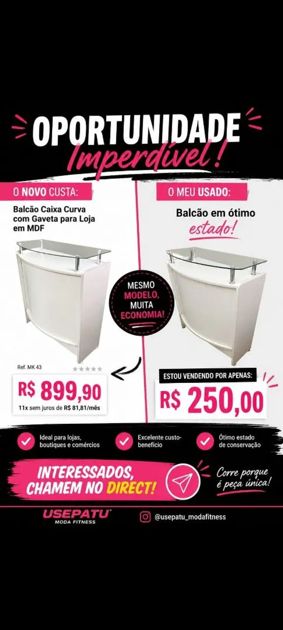 Balcão loja tampo vidro  - Foto 2