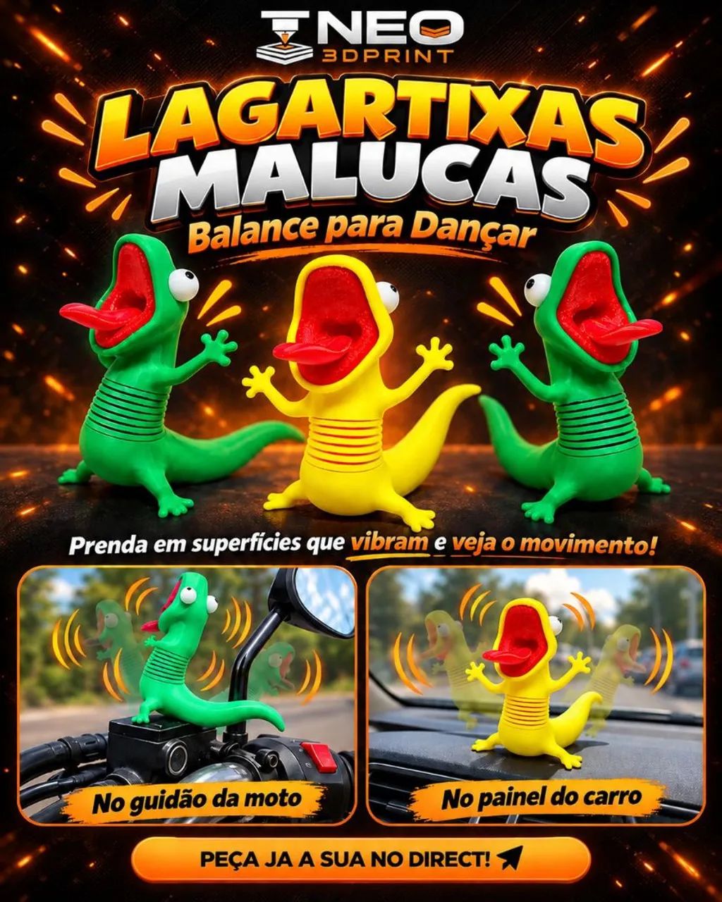 Lagartixa Malica 3D, e outros 