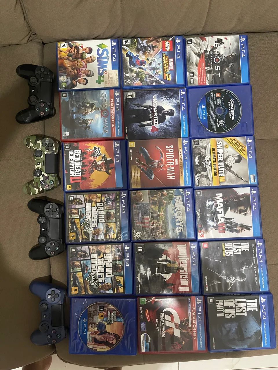 Jogos E Controles Para PS4