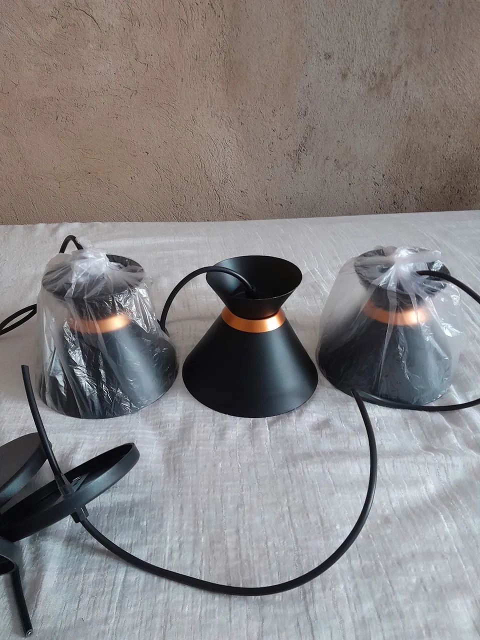 Kit com 3 Luminárias Pendentes Luxo