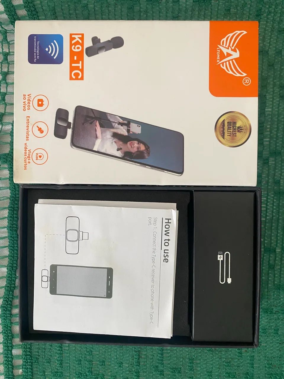 Microfone K9-TC Sem Fio para Celular Tipo C - Foto 3