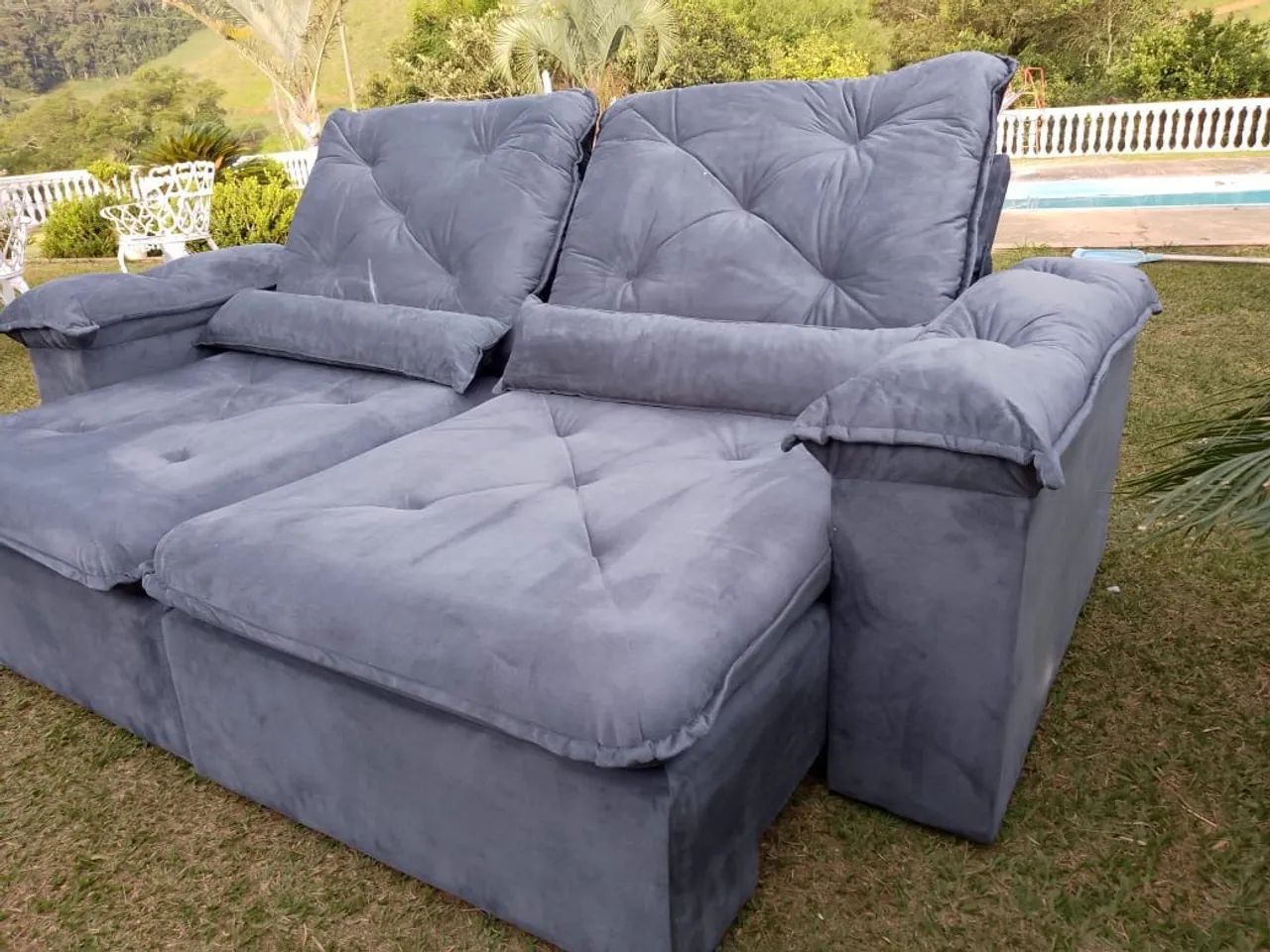2.30m Gray Pull-Out Sofa, New453011526733025282