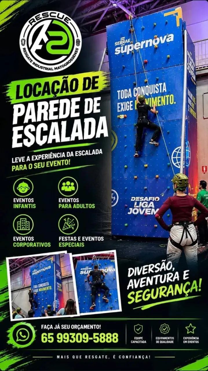 Alugo parede de Escalada para eventos