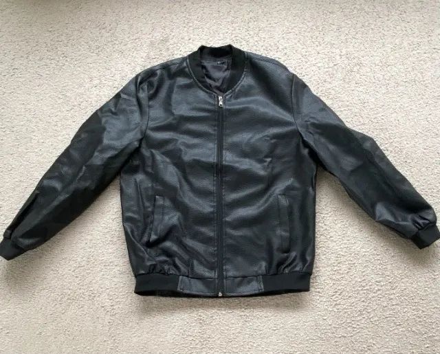Jaqueta de couro sintético nova masculina