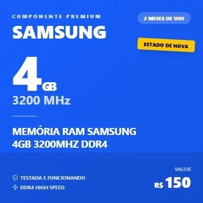 Memória RAM 4GB Samsung - Original, Testada perfeito Funcionamento - Foto 2