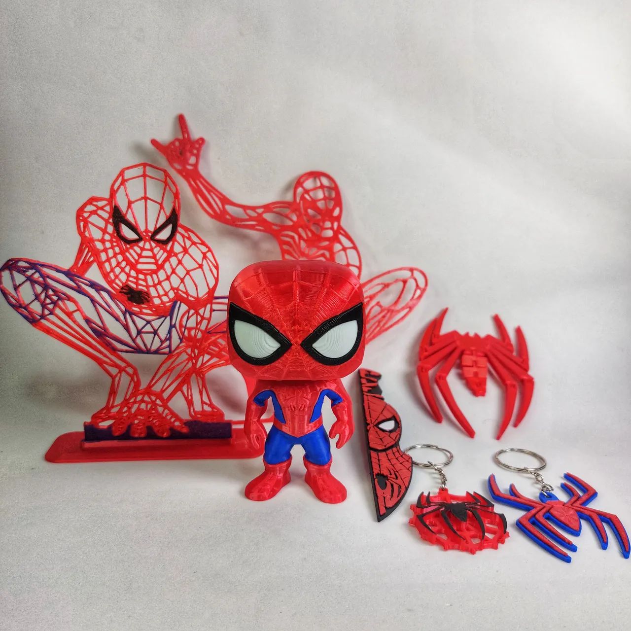 KIT HOMEM-ARANHA 3D - DECORAÇÃO + COLECIONÁVEL + 2 CHAVEIROS