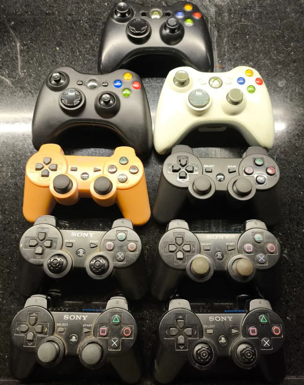 Lote de controles Ps3 e Xbox 360
