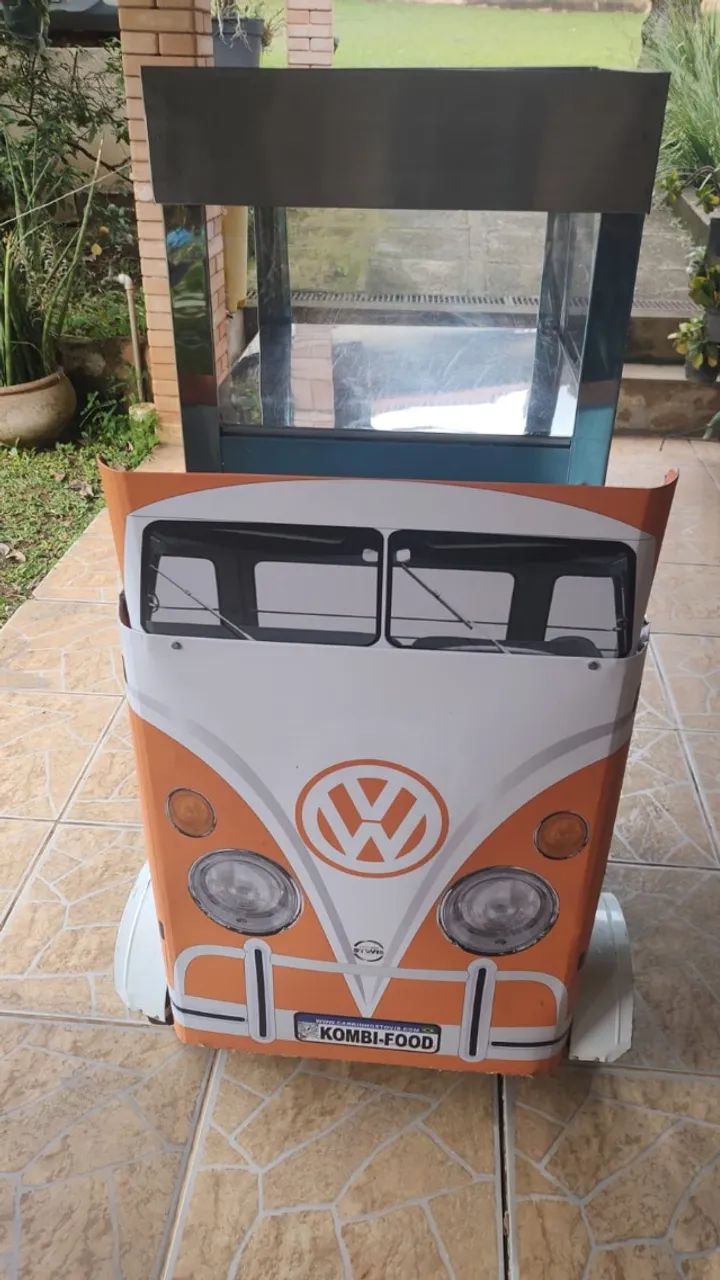 Carrinho Expositor Kombi Food em Inox para Eventos e Vendas