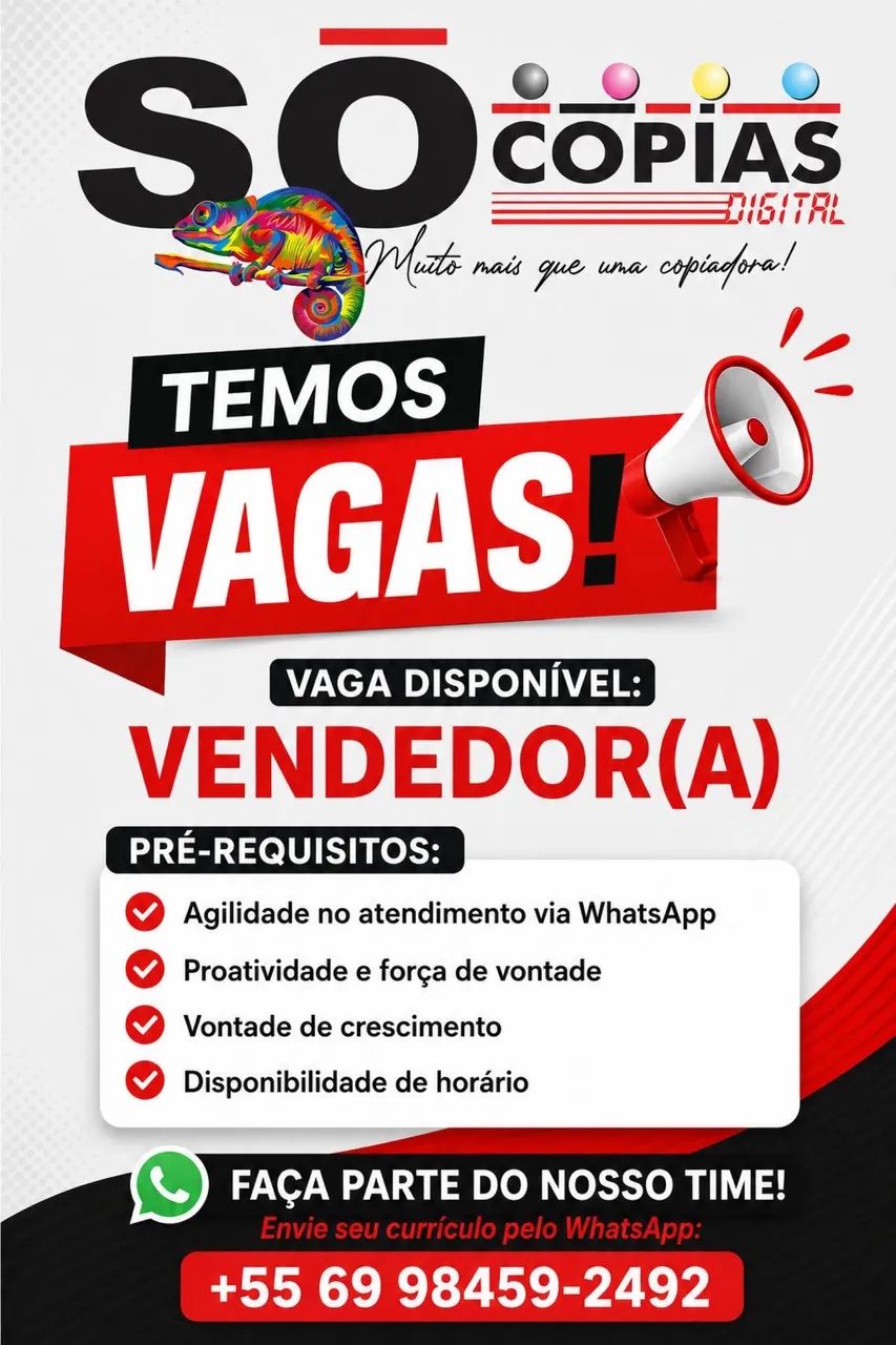VAGAS EMPREGO SÓ CÓPIAS  - Foto 2