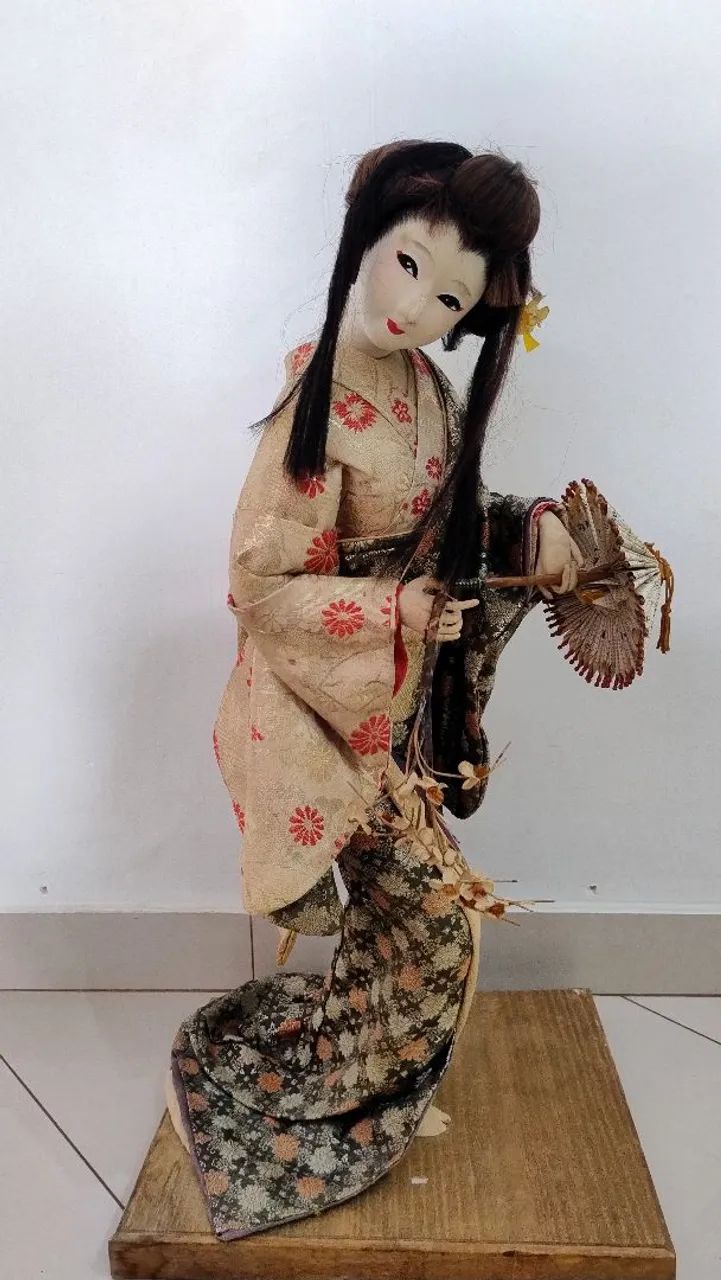 Boneca com kimono tradicional arte japonesa original do Japão  - Foto 5