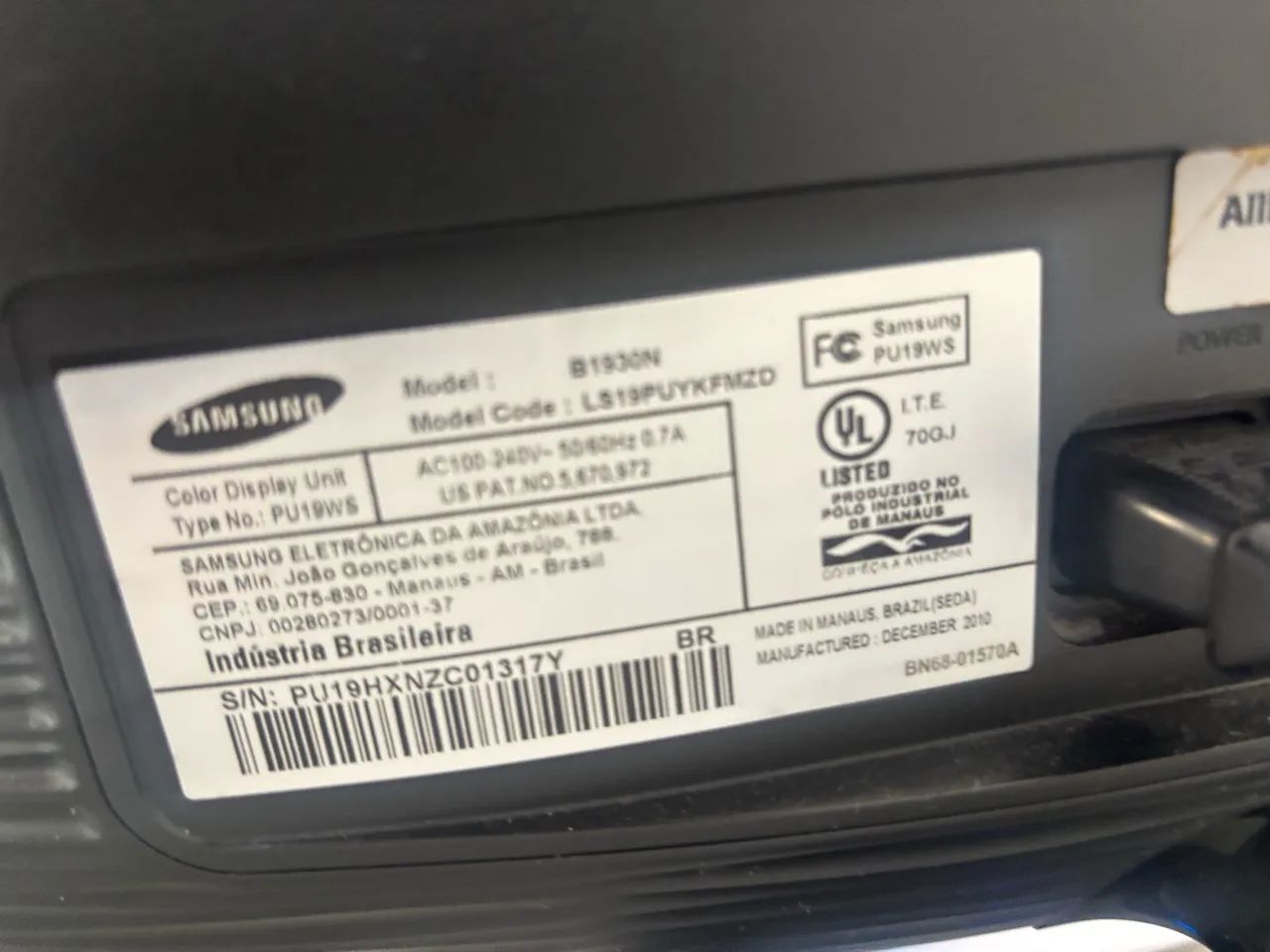 Monitor Samsung 19 Polegadas Sem detalhes B1930N - Foto 4