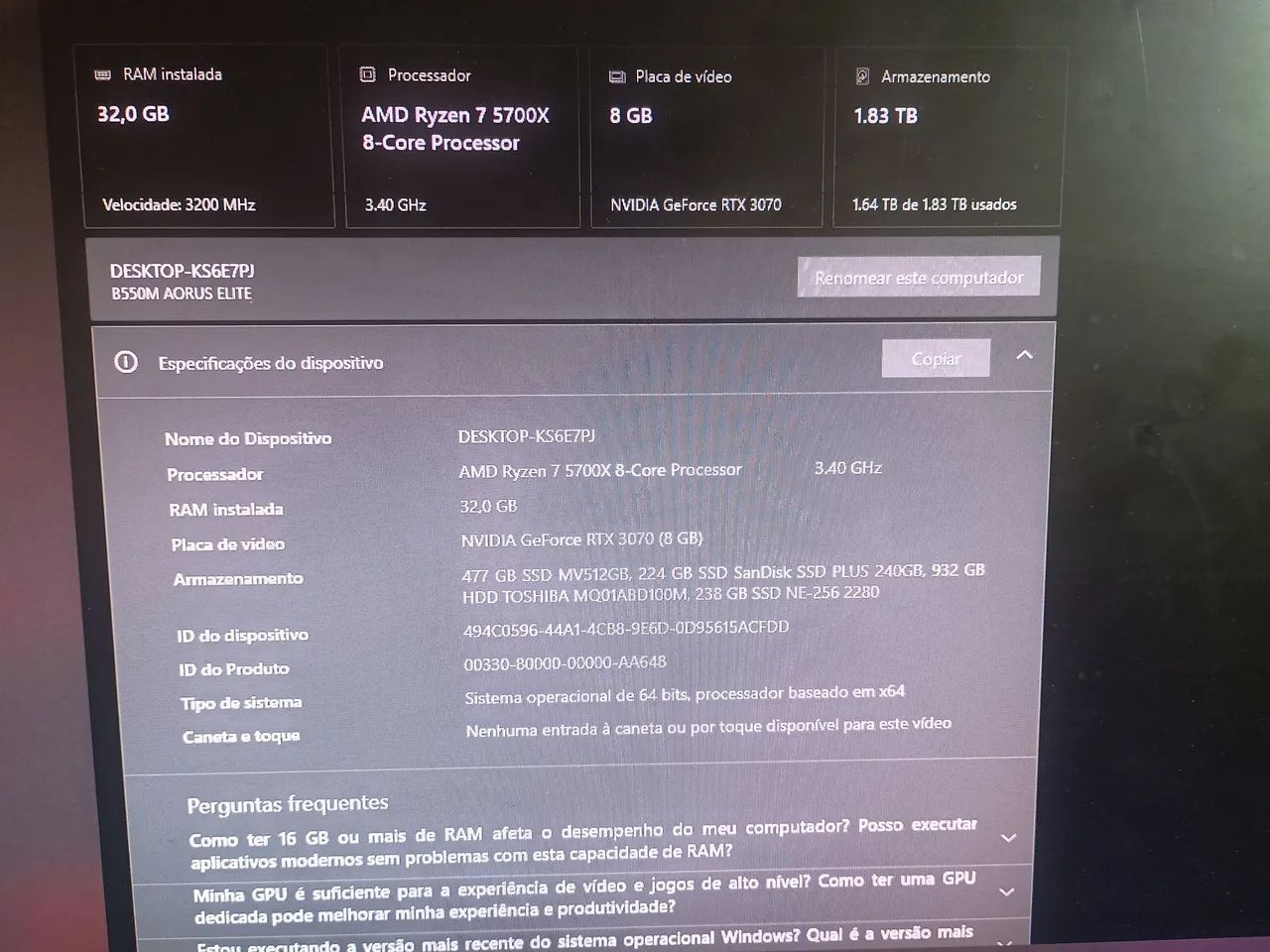 Ryzen 7 5700X RTX 3070 32gb Ram - Foto 5