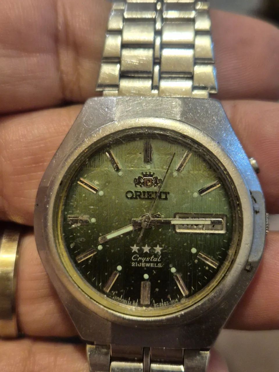 Relógio ORIENT CRYSTAL 3 ESTRELAS AUTOMÁTICO VERDE DEGRADÊ  -  REVISADO  - Foto 4