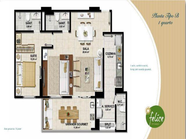 Apartamento Felici Pituaçu 2 quartos 75m² Nascente com linda vista - Foto 18