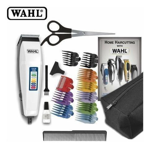 Máquina de Cortar Cabelo com Fio Wahl Color Code 1 Nível de Ajuste 8 Pentes