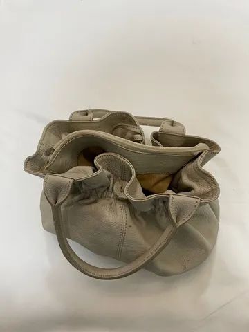Bolsa Tipo Saco de Couro Legítimo Feminina - Foto 3