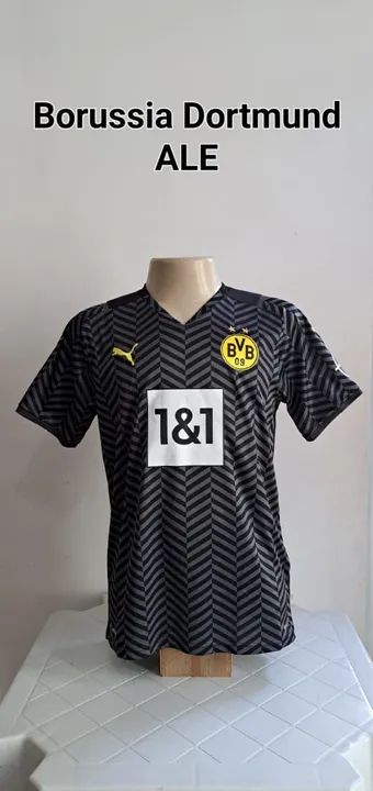 Camisa Borussia Dortmund 1&1 - Tamanho M - Unissex - Foto 2