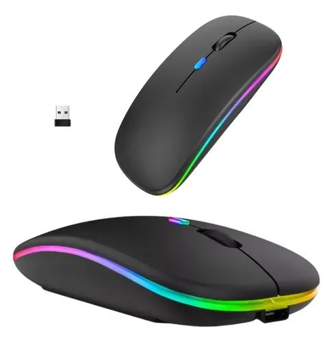 Mouse sem fio wireless 2.4Ghz recarregável + Bluetooth