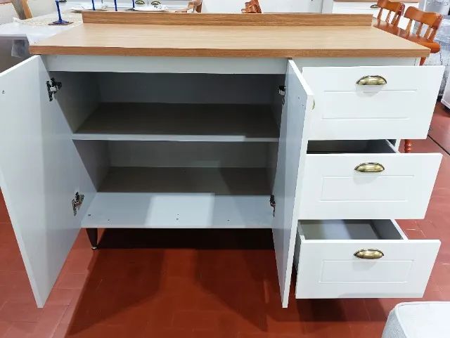 Balcão de Cozinha 02pts / 03 Gavetas Americana 100%MDF. - Foto 5