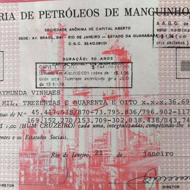 Documento da Refinaria de Petróleo de Manguinhos - 1980 - Foto 3