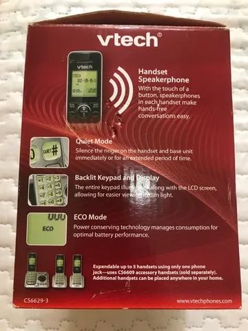 telefone sem fio handset cordless vtech cs6629-3 - Foto 2