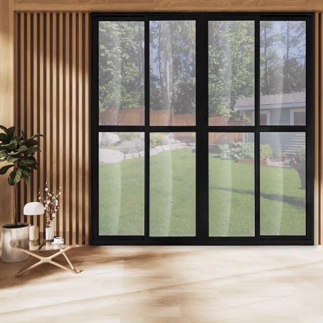 Porta Sacada Quatro Folhas Alumínio Preto - Foto 2