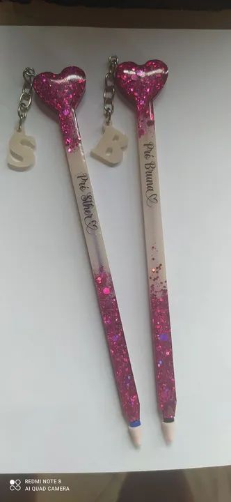 Caneta de Resina Personalizada com Glitter - Foto 4