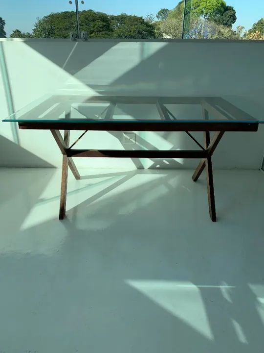 mesa com tampo de vidro - Foto 2