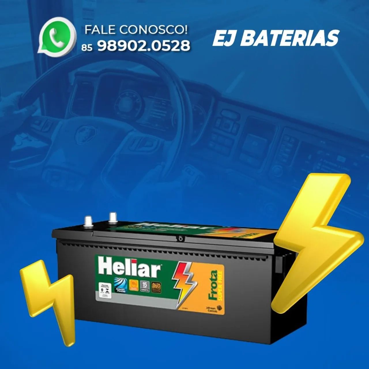 Bateria 150 amperes heliar de ônibus 