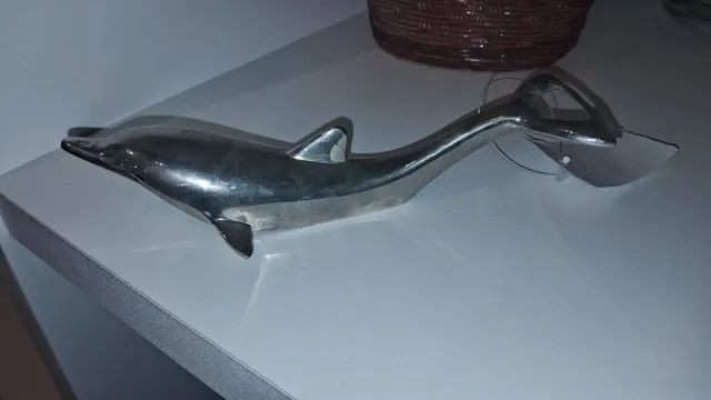 Golfinho Antigo Abridor de garrafa em prata