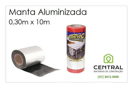 Fita asfaltica aluminizada 30 cm x 10 m