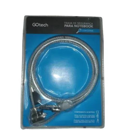 7 Travas Para Notebook Cadeado Com Chave Preto 1.5m Cabo de Aço - Foto 2