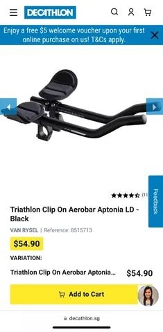 Triathlon Clip On Aerobar Aptonia LD Black Ciclismo Centro