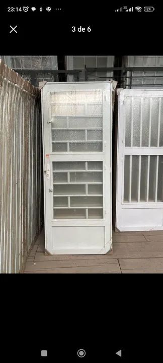 Porta com vidro tijolinho quadradinho palito ou colonial