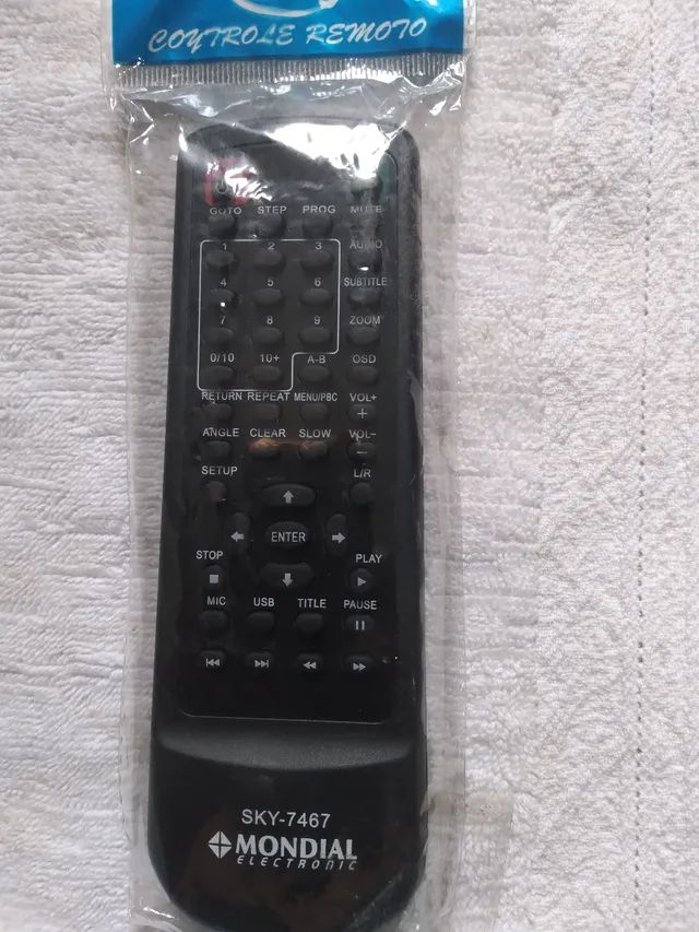 Controle remoto dvd mondial 