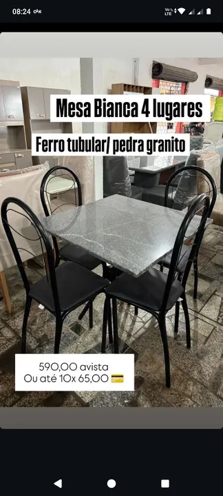 Mesa Bianca 4 lugares - Ferro e Granito