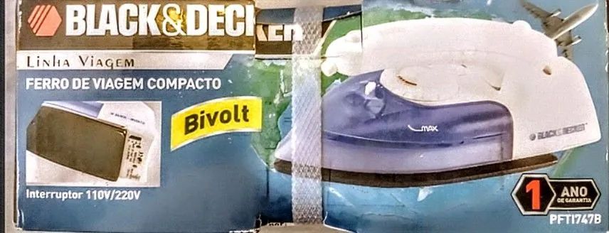 Ferro de passar roupas portátil para viagens Black& Decker 