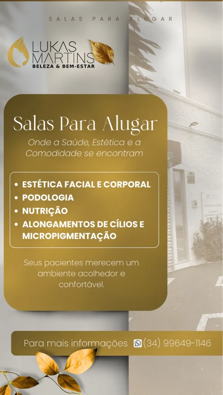 Sala comercial de aluguel para estética