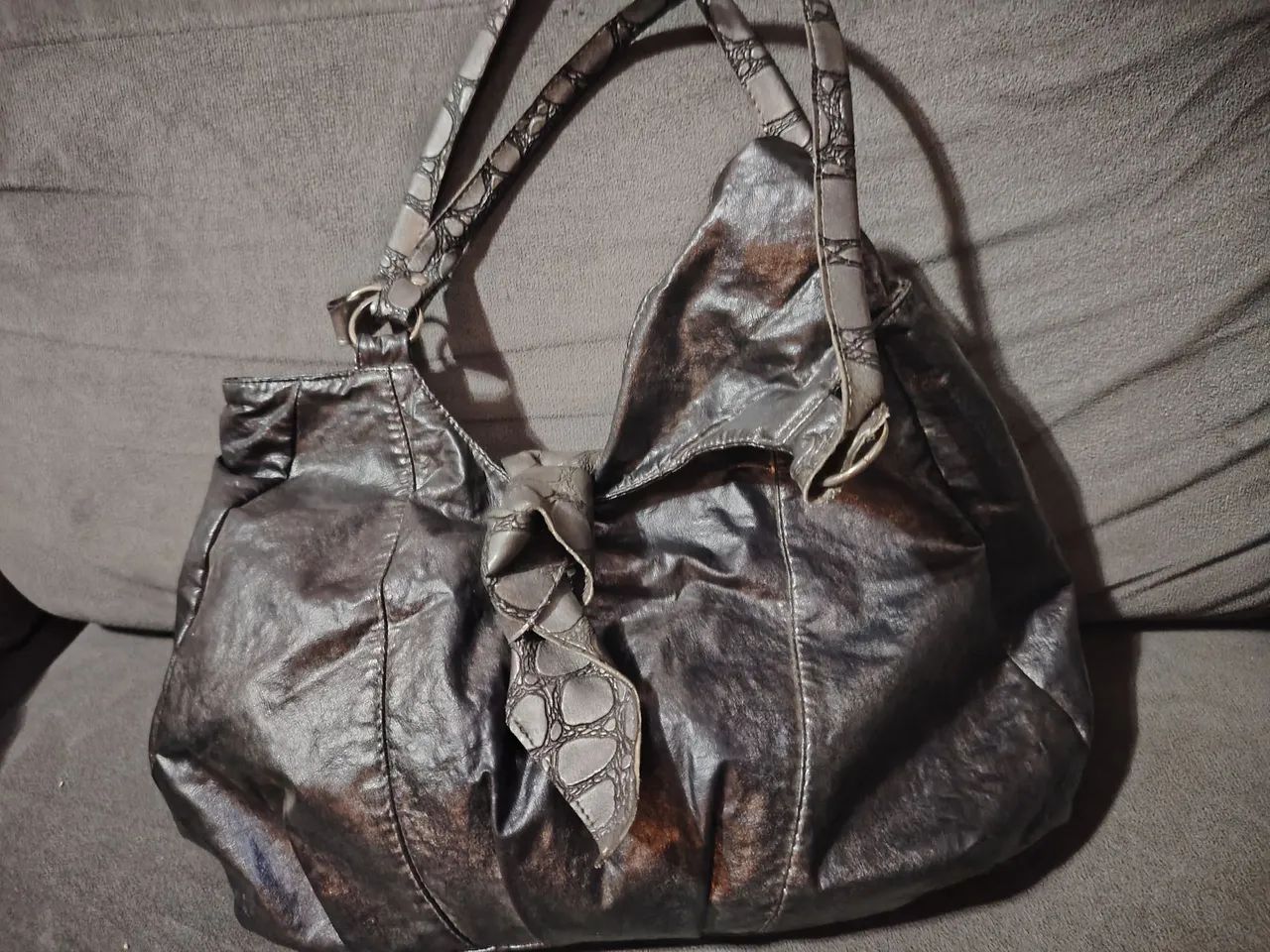 Bolsa couro metálico - Foto 2