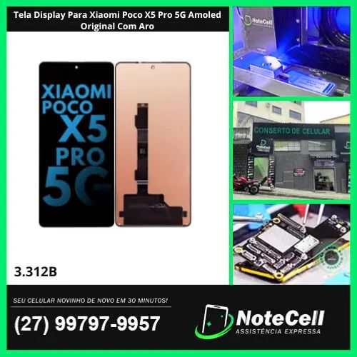 Tela Display Para Xiaomi Poco X5 Pro 5G Amoled Original Com Aro- Instalação Expressa 30m!