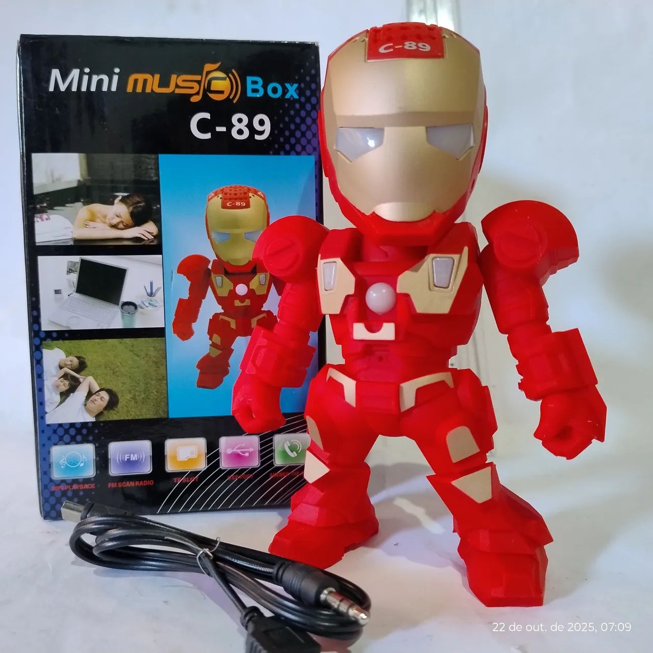 Caixa de som Marvel Homem de Ferro. Novo.