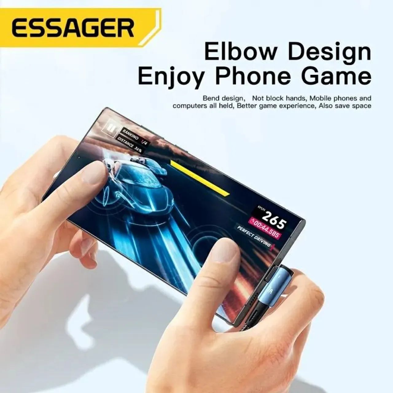 Cabo A7 Usb-Usb-c 100W Ângulo De 90° Graus Essager Carregamento Rápido PD - Foto 2