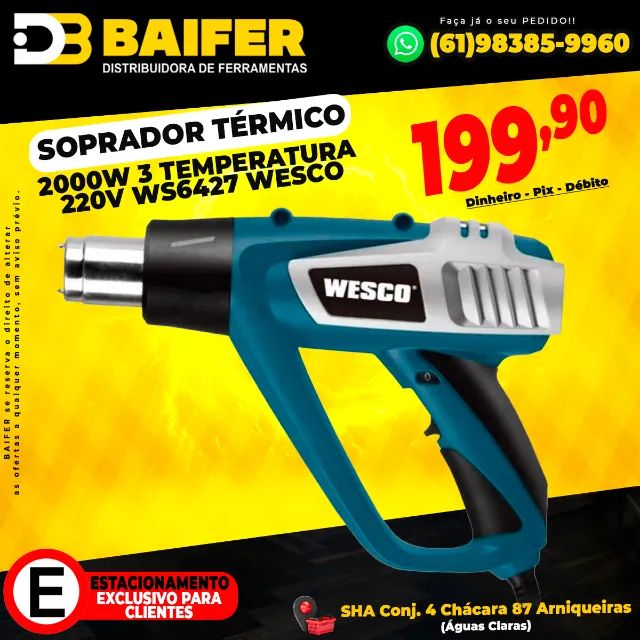 Soprador Térmico 2000W 3 Temperatura 220V WS6427 Wesco
