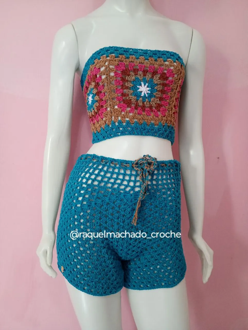 Conjunto Crochê Praia - Top e Short