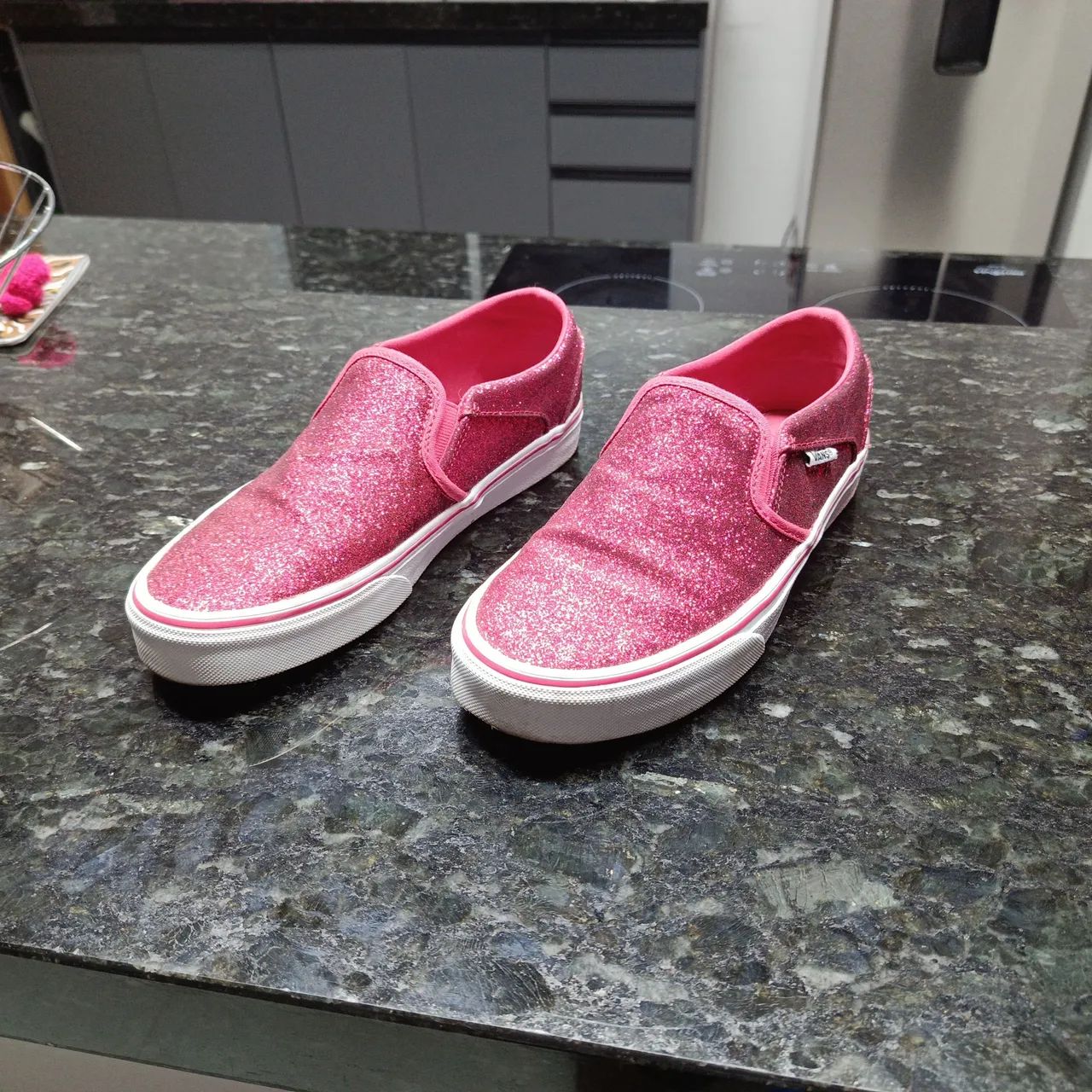Vans Slip On Rosa Tênis Vans Classic Slip On Joyful Denim Light