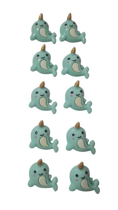 10 pçs de resina baleia azul, para artesanato